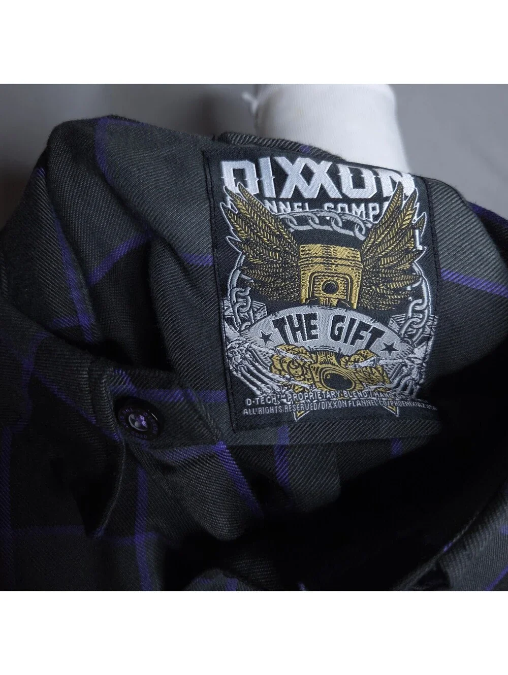 Men’s Dixxon Black Purple The Gift Plaid Button-Up Shirt Sz Large